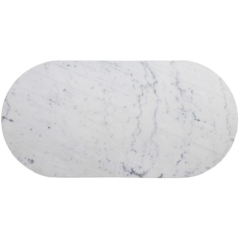 Table bistrot parisien Ovale 4 personnes en Marbre Blanc Métal Noir Talia - 9