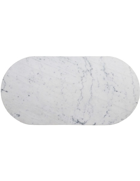 Table bistrot parisien Ovale 4 personnes en Marbre Blanc Métal Noir Talia - 9