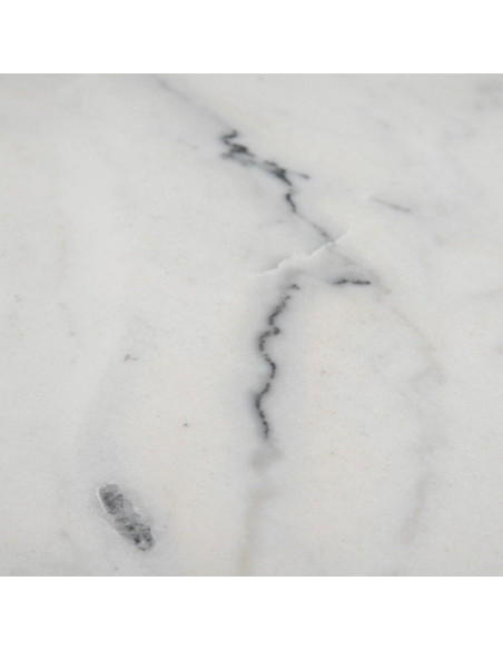 Table bistrot parisien Ronde 3 personnes en Marbre Blanc Métal Noir Talia - 3