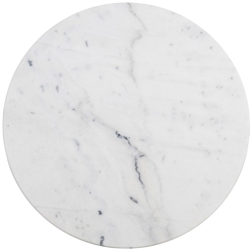 Table bistrot parisien Ronde 3 personnes en Marbre Blanc Métal Noir Talia - 8