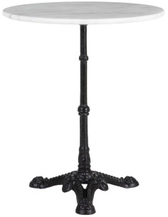 Table bistrot ronde marbre blanc et fer noir 60x60x71 cm Talia Ixia - 1