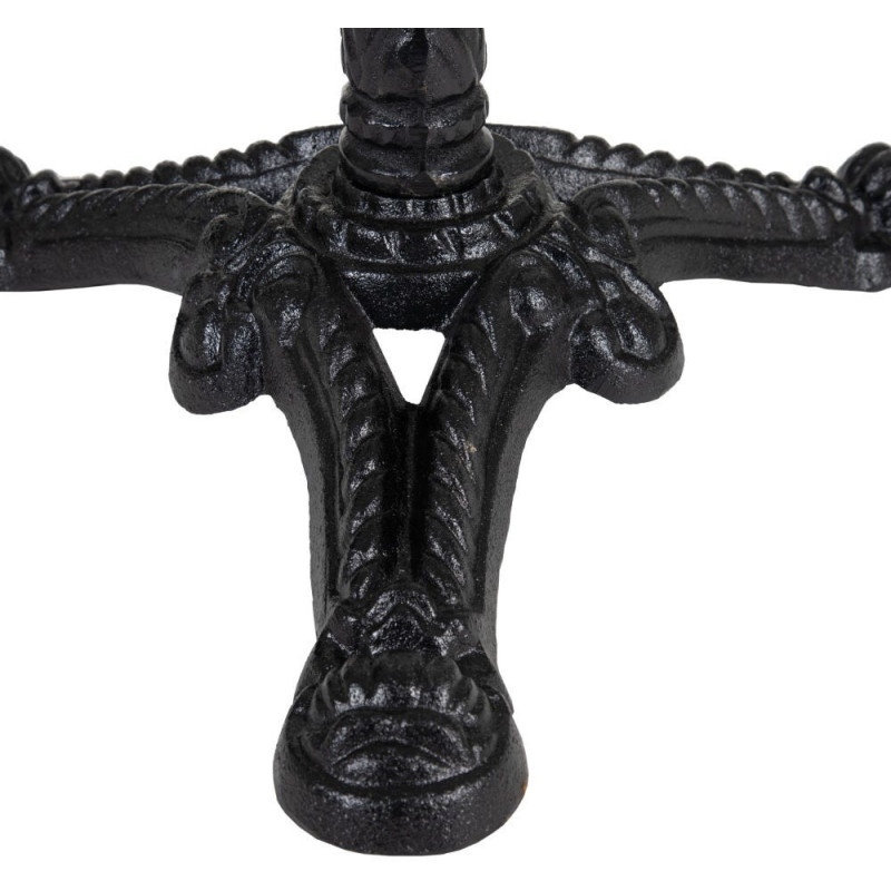 Table bistrot parisien Ronde 2 personnes en Marbre Blanc Métal Noir Talia - 4