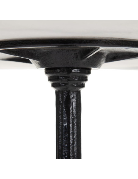 Table bistrot parisien Ronde 2 personnes en Marbre Blanc Métal Noir Talia - 5