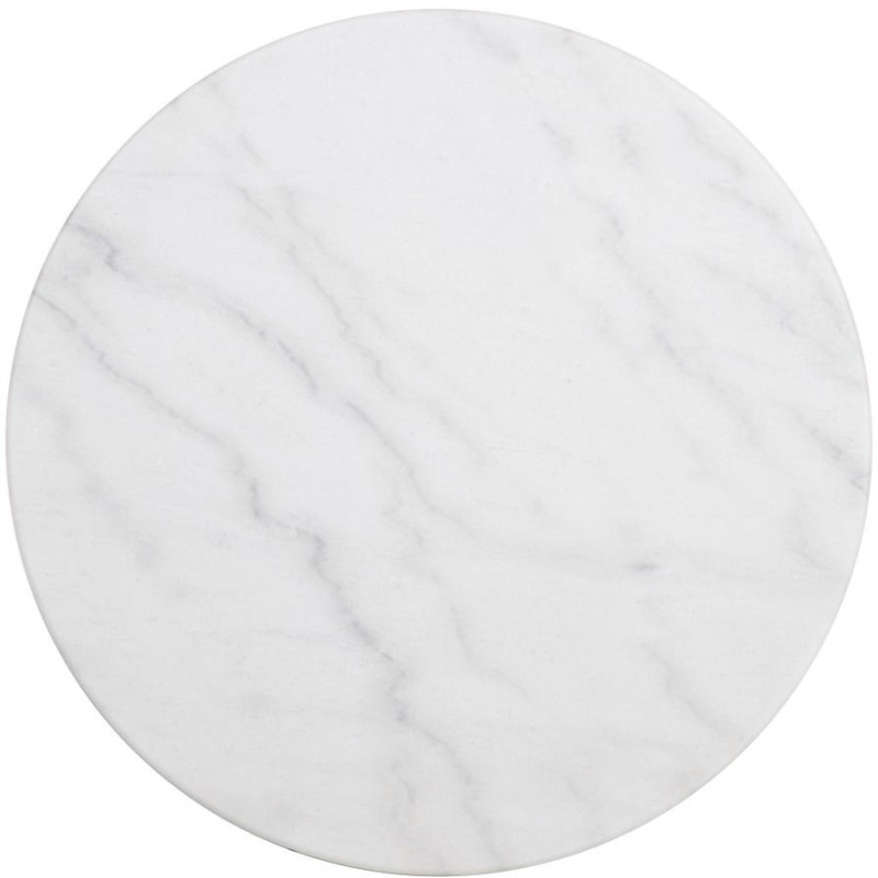 Table bistrot parisien Ronde 2 personnes en Marbre Blanc Métal Noir Talia - 8