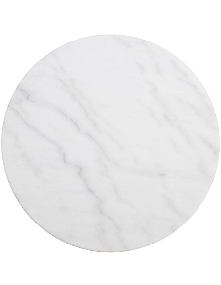 Table bistrot parisien Ronde 2 personnes en Marbre Blanc Métal Noir Talia - 8