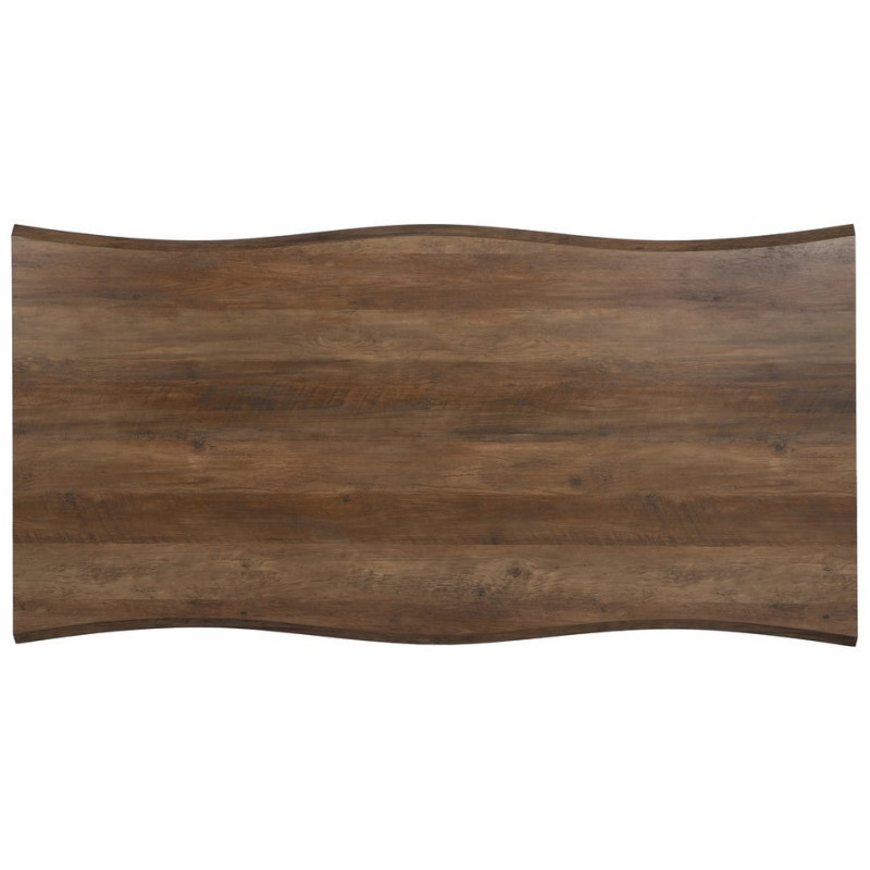 Table à manger moderne Rectangulaire 8 personnes en Bois MDF Marron Métal Noir Noa - 9