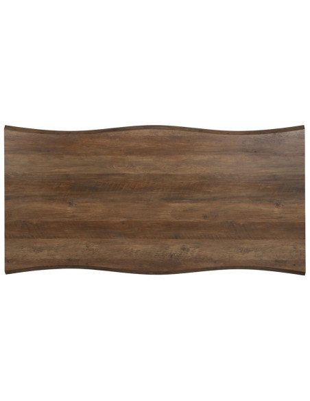 Table à manger moderne Rectangulaire 8 personnes en Bois MDF Marron Métal Noir Noa - 9