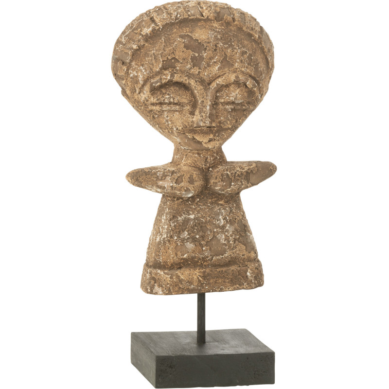 Décoration sur pied Statuette ethnique Hauteur 30 cm en Bois d'albasia Naturel Rafa - 1