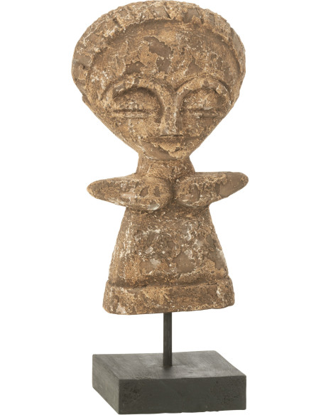Décoration sur pied Statuette ethnique Hauteur 30 cm en Bois d'albasia Naturel Rafa - 1