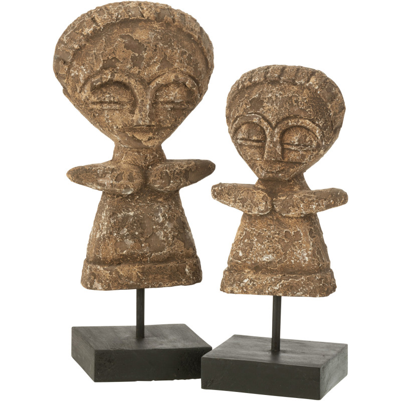 Décoration sur pied Statuette ethnique Hauteur 30 cm en Bois d'albasia Naturel Rafa - 3