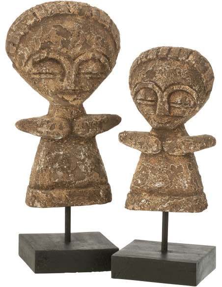 Décoration sur pied Statuette ethnique Hauteur 30 cm en Bois d'albasia Naturel Rafa - 3