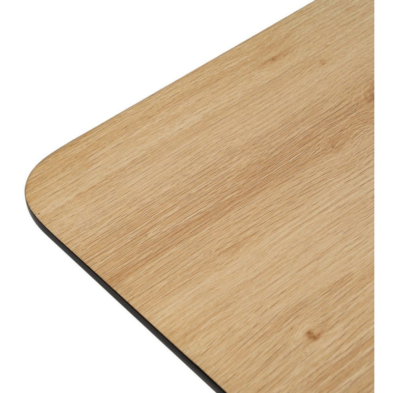 Table à manger extensible Rectangulaire 6 personnes en Bois MDF Naturel Métal Noir Alina - 3