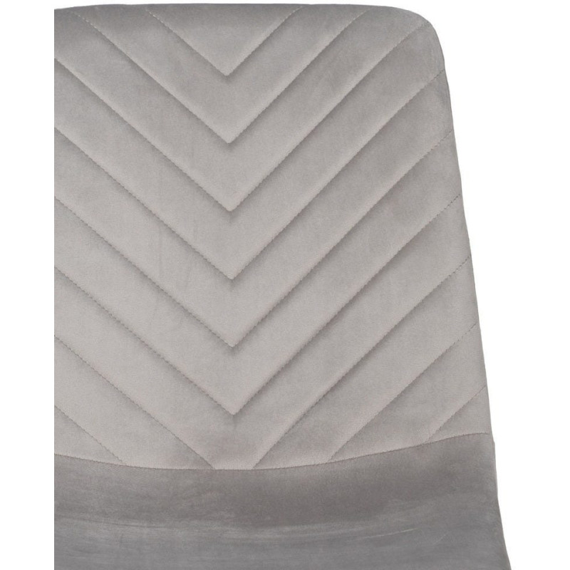 Chaise moderne motif chevrons en Velours Gris clair Métal Noir Aseria (Lot de 4) - 4