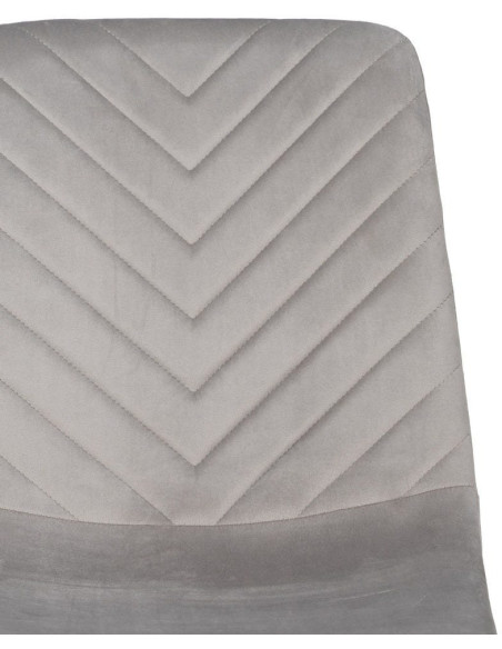 Chaise moderne motif chevrons en Velours Gris clair Métal Noir Aseria (Lot de 4) - 4