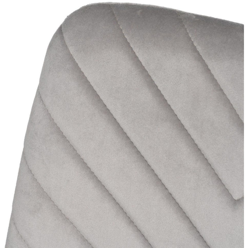 Chaise moderne motif chevrons en Velours Gris clair Métal Noir Aseria (Lot de 4) - 5