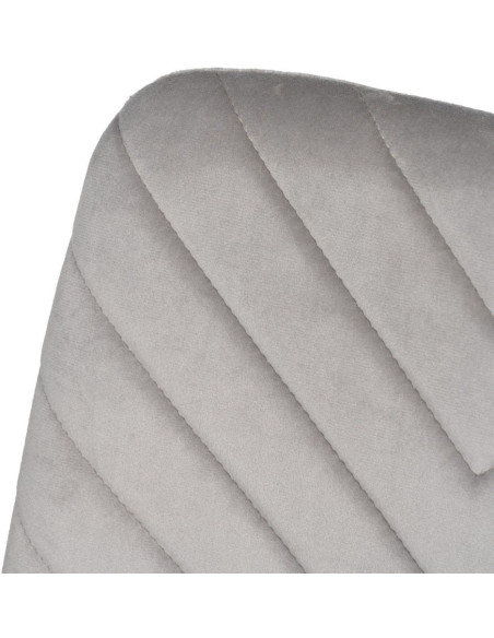 Chaise moderne motif chevrons en Velours Gris clair Métal Noir Aseria (Lot de 4) - 5