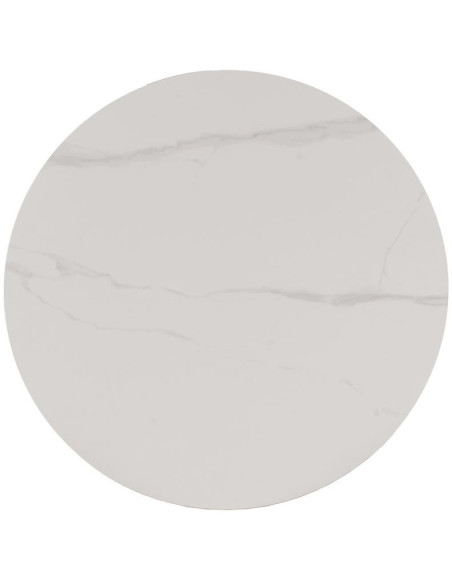 Table basse moderne Ronde en Céramique Blanc Effet marbre Métal Naturel Effet bois Anea - 6