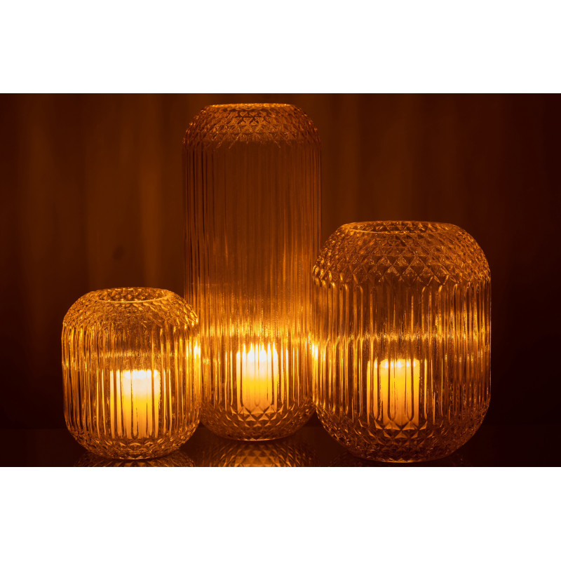 Vase Cylindrique Zara Hauteur 35 cm en Verre Jaune - 7