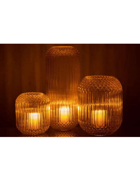 Vase Cylindrique Zara Hauteur 35 cm en Verre Jaune - 7