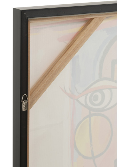 Toile imprimée et peinte Carrée Visage abstrait 80x80 Ibbie (Lot de 2) - 4