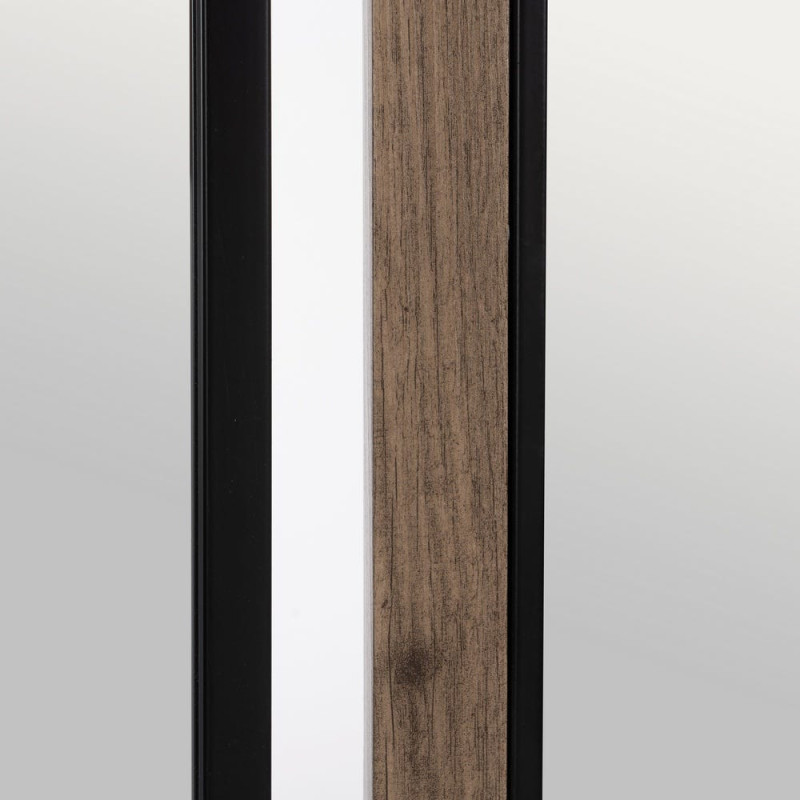 Miroir mural industriel Carré 70x70 en Métal Noir Bois MDF Naturel Nude - 4