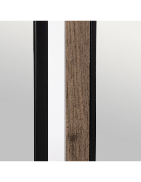 Miroir mural industriel Carré 70x70 en Métal Noir Bois MDF Naturel Nude - 4