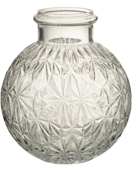 Vase Rond Esmée Hauteur 20 cm en Verre Transparent - 1