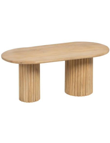 Table basse moderne Ovale en Bois de manguier Naturel Montmartre - 1