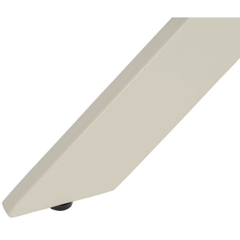 Table à manger moderne Ronde 6 personnes en Bois MDF Naturel Métal Blanc crème Saida - 5