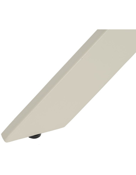 Table à manger moderne Ronde 6 personnes en Bois MDF Naturel Métal Blanc crème Saida - 5