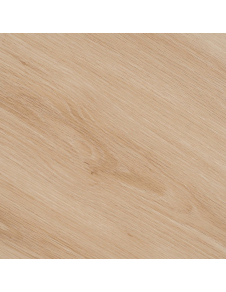 Table à manger moderne Ronde 6 personnes en Bois MDF Naturel Métal Blanc crème Saida - 6