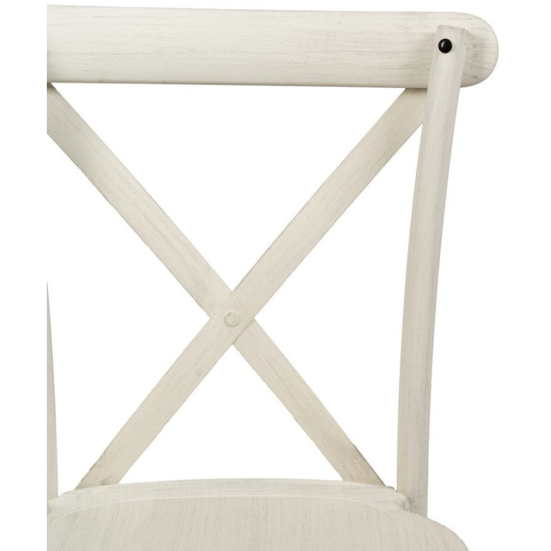 Chaise bistrot dos croisé en Polypropylène Blanc Effet bois Efia (Lot de 2) - 5