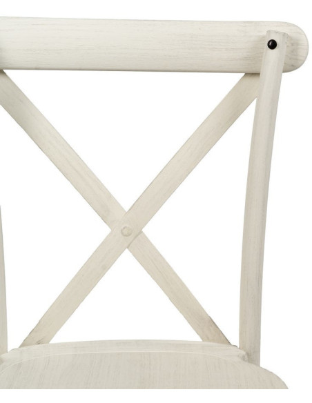 Chaise bistrot dos croisé en Polypropylène Blanc Effet bois Efia (Lot de 2) - 5