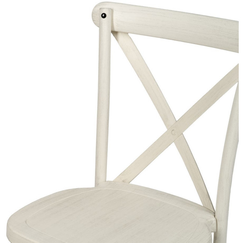 Chaise bistrot dos croisé en Polypropylène Blanc Effet bois Efia (Lot de 2) - 6