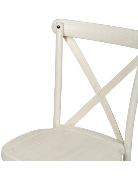 Chaise bistrot dos croisé en Polypropylène Blanc Effet bois Efia (Lot de 2) - 6