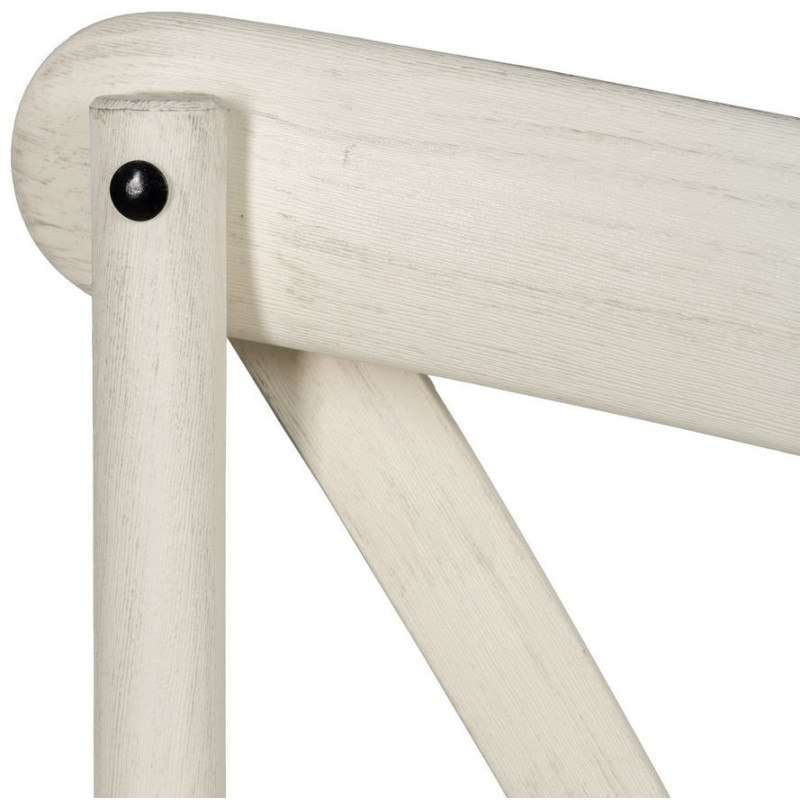 Chaise bistrot dos croisé en Polypropylène Blanc Effet bois Efia (Lot de 2) - 7