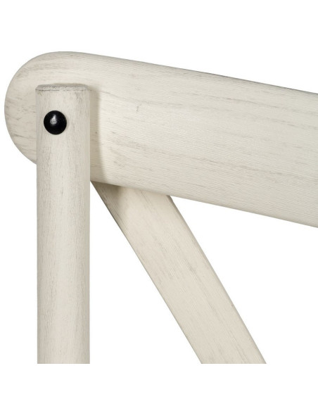 Chaise bistrot dos croisé en Polypropylène Blanc Effet bois Efia (Lot de 2) - 7
