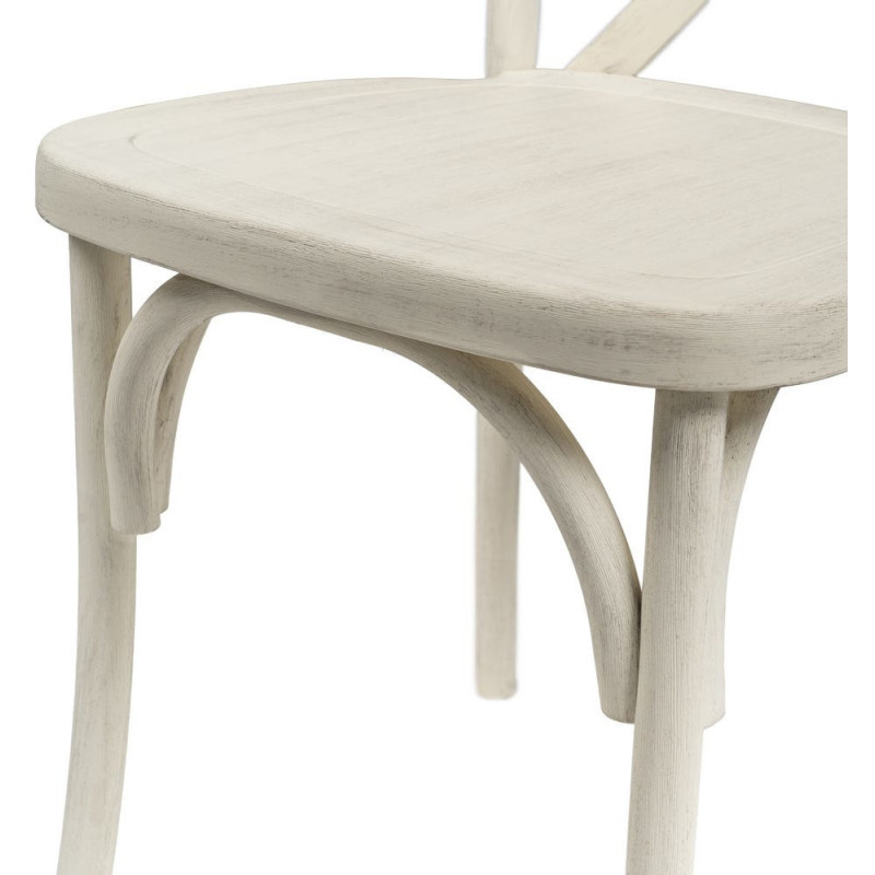 Chaise bistrot dos croisé en Polypropylène Blanc Effet bois Efia (Lot de 2) - 9
