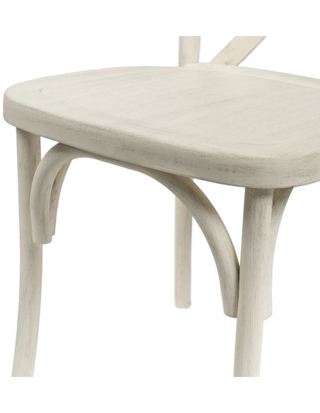 Chaise bistrot dos croisé en Polypropylène Blanc Effet bois Efia (Lot de 2) - 9