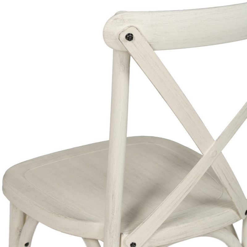 Chaise bistrot dos croisé en Polypropylène Blanc Effet bois Efia (Lot de 2) - 10