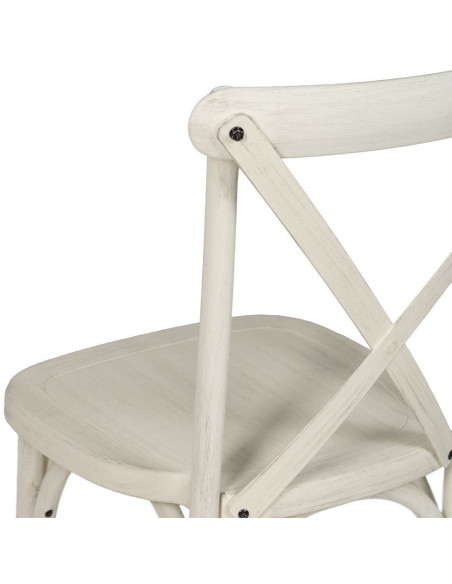 Chaise bistrot dos croisé en Polypropylène Blanc Effet bois Efia (Lot de 2) - 10