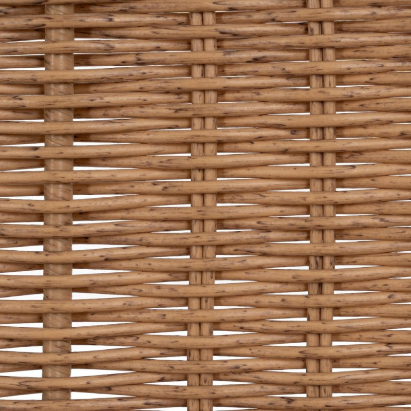Chaise de jardin vintage en Rotin polyéthylène Naturel Tressé Métal Noir Yoana (Lot de 2) - 9