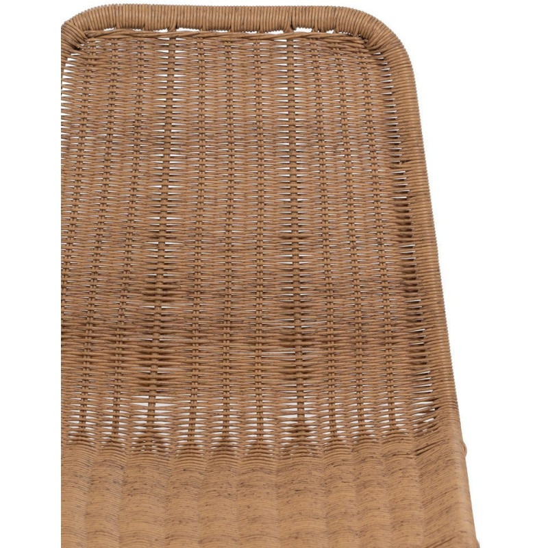 Chaise de jardin vintage en Rotin polyéthylène Naturel Tressé Métal Noir Uma (Lot de 2) - 5