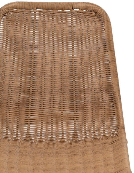 Chaise de jardin vintage en Rotin polyéthylène Naturel Tressé Métal Noir Uma (Lot de 2) - 5