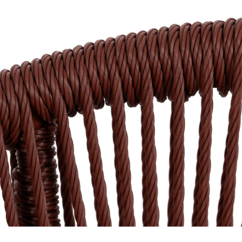 Fauteuil de table extérieur moderne en Rotin polyéthylène Tressé Métal Terracotta Dario (Lot de 2) - 8