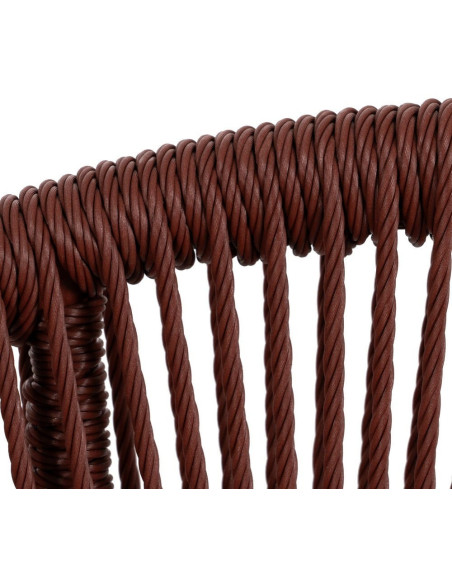 Fauteuil de table extérieur moderne en Rotin polyéthylène Tressé Métal Terracotta Dario (Lot de 2) - 8