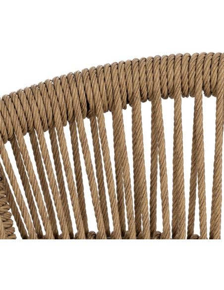 Fauteuil de table extérieur moderne en Rotin polyéthylène Naturel Tressé Métal Gris Dario (Lot de 2) - 8