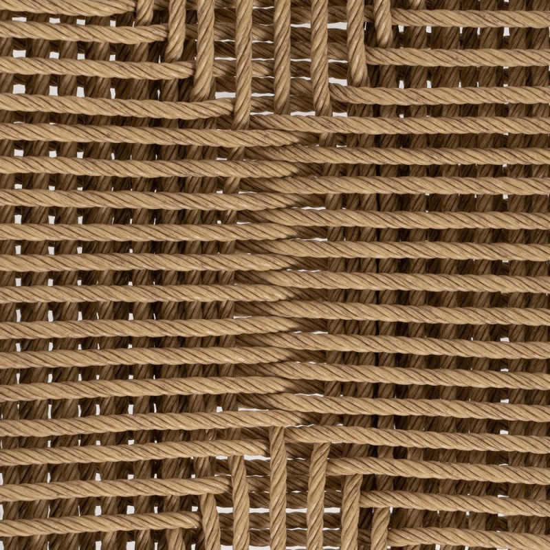 Fauteuil de table extérieur moderne en Rotin polyéthylène Naturel Tressé Métal Gris Dario (Lot de 2) - 11