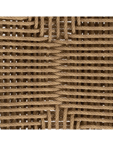 Fauteuil de table extérieur moderne en Rotin polyéthylène Naturel Tressé Métal Gris Dario (Lot de 2) - 11