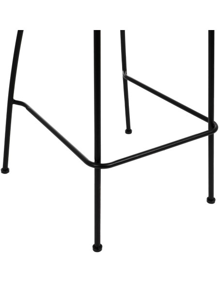 Tabouret de bar extérieur vintage chic en Rotin polyéthylène Naturel Tressé Métal Noir Javia (Lot de 2) - 12